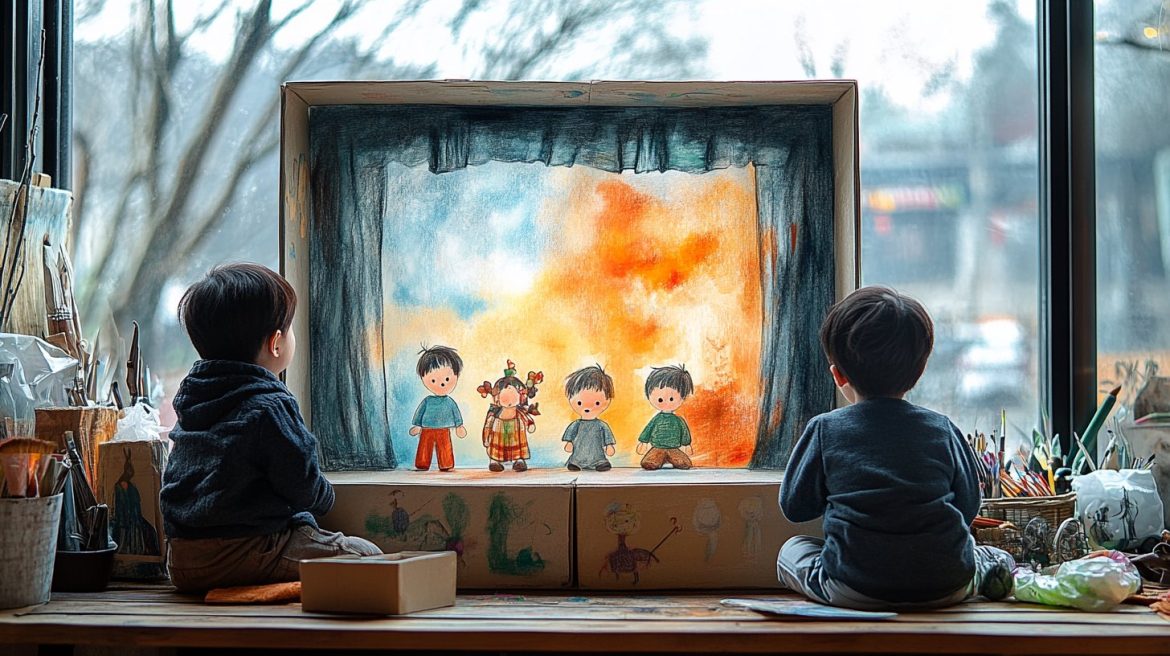 Transformez une boîte à chaussures en théâtre de marionnettes avec vos enfants